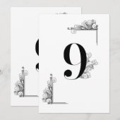 Romantic Wedding table number card Kaart (Voorkant / Achterkant)