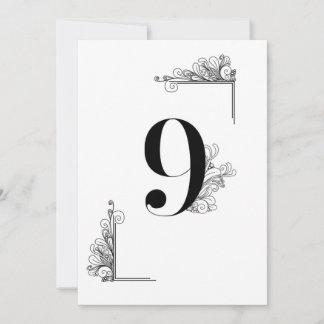 Romantic Wedding table number card Kaart