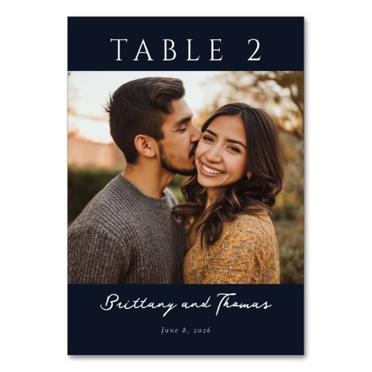 Romantic Wedding Table Sign Kaart (Voorkant)