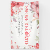 Romantic Wedding Waterverf Red Floral past zich aa Spandoek (Verticaal)