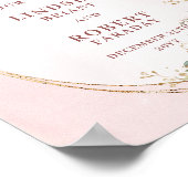 Romantic Wedding Welcome Blush Floral Greenery Poster (Hoek)