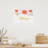 Romantic Wedding Welcome Sign Poster (Keuken)