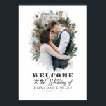 Romantic Welkomstteken voor bruiloft rond Romantic Poster<br><div class="desc">Fotobruiloft welkom poster.</div>