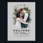 Romantic Welkomstteken voor bruiloft rond Romantic Poster<br><div class="desc">Fotobruiloft welkom poster.</div>