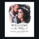 Romantic Welkomstteken voor bruiloft rond Romantic Poster<br><div class="desc">Fotobruiloft welkom poster.</div>