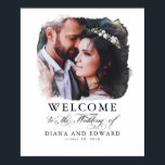 Romantic Welkomstteken voor bruiloft rond Romantic Poster<br><div class="desc">Fotobruiloft welkom poster.</div>