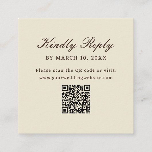 Romantic Western Monogram Wedding QR Code Informatiekaartje (Achterkant)