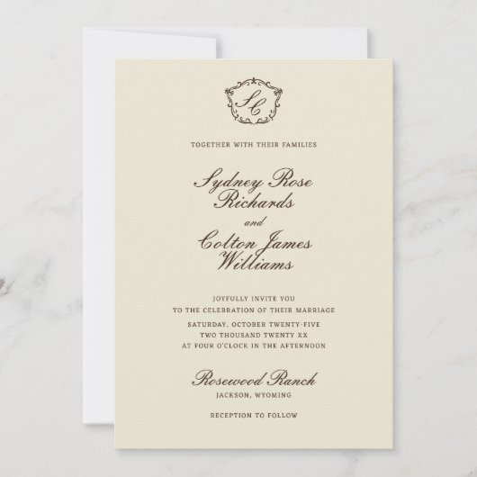 Romantic Western Ranch Wedding Invitation Kaart (Voorkant)