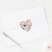Romantic, Whimsical Flowers Heart Hart Sticker (Envelop)