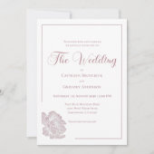Romantic White and Blush Pink Floral Wedding Kaart (Voorkant)