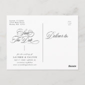 Romantic White Calligraphy Photo Save the Date Briefkaart (Achterkant)
