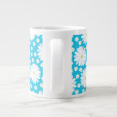 Romantic White Daisies Botanical Floral Pattern Grote Koffiekop (Achterkant)