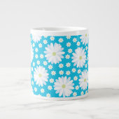 Romantic White Daisies Botanical Floral Pattern Grote Koffiekop (Voorkant)