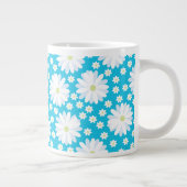 Romantic White Daisies Botanical Floral Pattern Grote Koffiekop (Rechts)