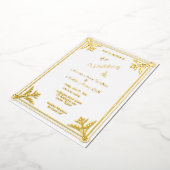 Romantic White en Gold Foil Lijst Folie Uitnodiging (Gedraaid)