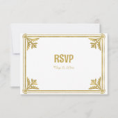 Romantic White en Gold Lijst RSVP Kaartje (Voorkant)