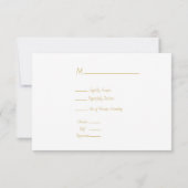 Romantic White en Gold Lijst RSVP Kaartje (Achterkant)