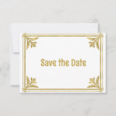 Romantic White en Gold Lijst Save The Date (Voorkant)