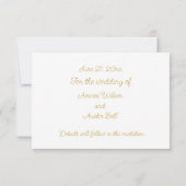 Romantic White en Gold Lijst Save The Date (Achterkant)