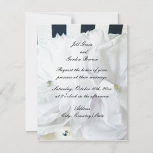 Romantic White Floral Wedding Invitation Kaart