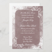 Romantic White Flourish Wedding Invitation Kaart (Voorkant / Achterkant)