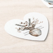 Romantic White Flowering Tree in Vase Wedding Kartonnen Onderzetters (Gekanteld)