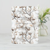 Romantic White Flowering Tree Wedding Kaart (Staand voorkant)