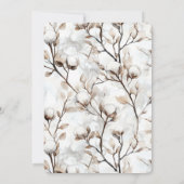 Romantic White Flowering Tree Wedding Kaart (Achterkant)