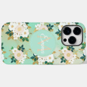 Romantic White Flowers Mint Waterverf Design Case-Mate iPhone Case (Achterkant (horizontaal))