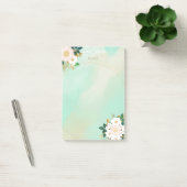 Romantic White Flowers Mint Waterverf Design Post-it® Notes (Kantoor)