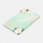 Romantic White Flowers Mint Waterverf Design Post-it® Notes (Schuin)