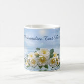 Romantic White Flowers on Ocean to Personalize Koffiemok (Center)