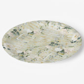 Romantic White Greenery & Gold Botanical Floral Papieren Bordje (Gekanteld)