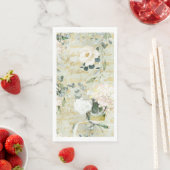 Romantic White Greenery & Gold Botanical Floral Servet (Insitu)