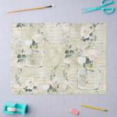 Romantic White Greenery & Gold Botanical Floral Tissuepapier (Craft)