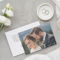 Romantic White Heart Big Photo Weddenschap Bedankt