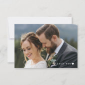 Romantic White Heart Foto Small Weddenschap Bedank Bedankkaart (Voorkant)