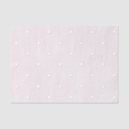 Romantic White Hearts Pink Valentine's Day Tissuepapier (Voorkant)