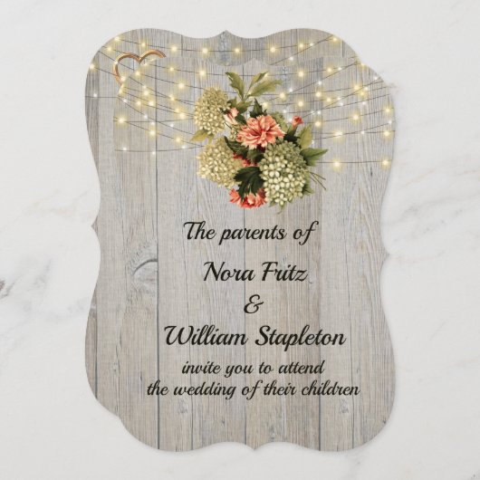 Romantic White Hydrangea Pink Kaart (Voorkant / Achterkant)