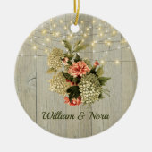 Romantic White Hydrangea Pink Keramisch Ornament (Voorkant)