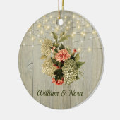 Romantic White Hydrangea Pink Keramisch Ornament (Links)