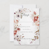 Romantic White Pink Floral Wedding Response Kaart (Voorkant)