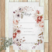 Romantic White Pink Floral Wedding Response Kaart