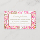 Romantic white pink yellow summer rose floral klantenkaartje (Achterkant)