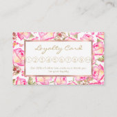 Romantic white pink yellow summer rose floral klantenkaartje (Voorkant)