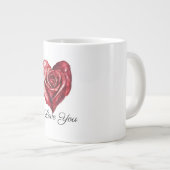 Romantic White Red Rose Heart Love Grote Koffiekop (Voorkant rechts)