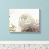 Romantic White Rose Canvas Afdruk (Insitu (Houten vloer))