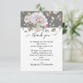 Romantic White Rose Editable Wedding Dank je Bedankkaart (Staand voorkant)