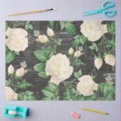 Romantic White Rose Ephemera Collage Tissue Paper Tissuepapier (Craft)
