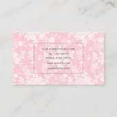 Romantic White Rose Floral Painting Pink Pattern Visitekaartje (Achterkant)